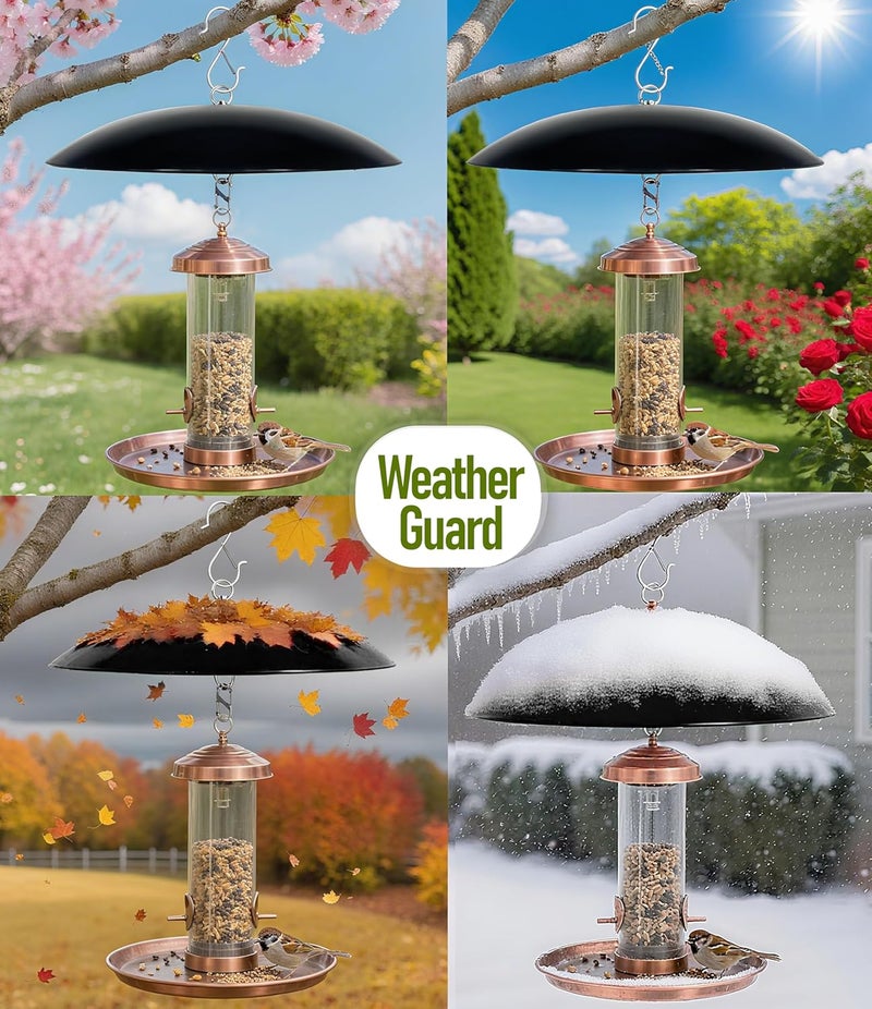 andergi 13" Bird Feeder Rain Cover,Bird House Dome,Hummingbird Feeders Guard, Proof for Shepherd's Hook Outdoors, Smart Birds Feeder Umbrella(Black), 4Pack - Image 4